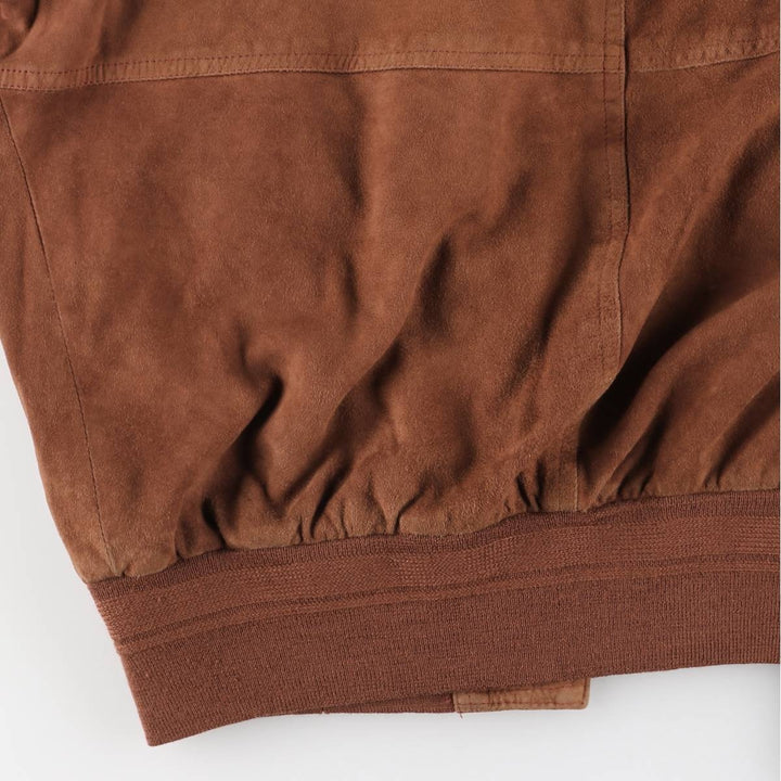Vintage suede leather blouson balster jacket, men's size XL unclear brown type Vintage Second Hand