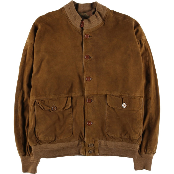 Vintage Balster Jacket, Suede Leather Blouson, Men's Size L Genuine Leather Suede Leather brown type Vintage Second Hand
