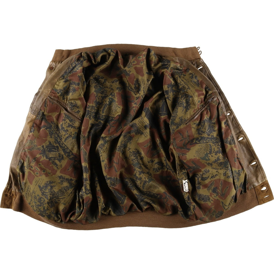 Vintage Balster Jacket, Suede Leather Blouson, Men's Size L Genuine Leather Suede Leather brown type Vintage Second Hand