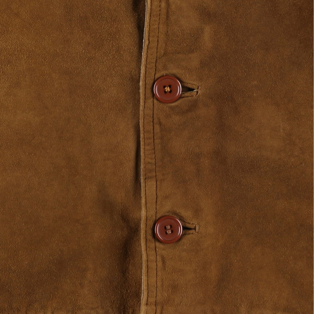 Vintage Balster Jacket, Suede Leather Blouson, Men's Size L Genuine Leather Suede Leather brown type Vintage Second Hand