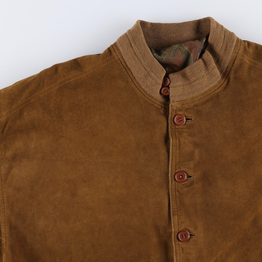 Vintage Balster Jacket, Suede Leather Blouson, Men's Size L Genuine Leather Suede Leather brown type Vintage Second Hand