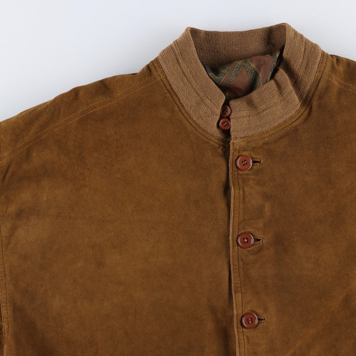 Vintage Balster Jacket, Suede Leather Blouson, Men's Size L Genuine Leather Suede Leather brown type Vintage Second Hand