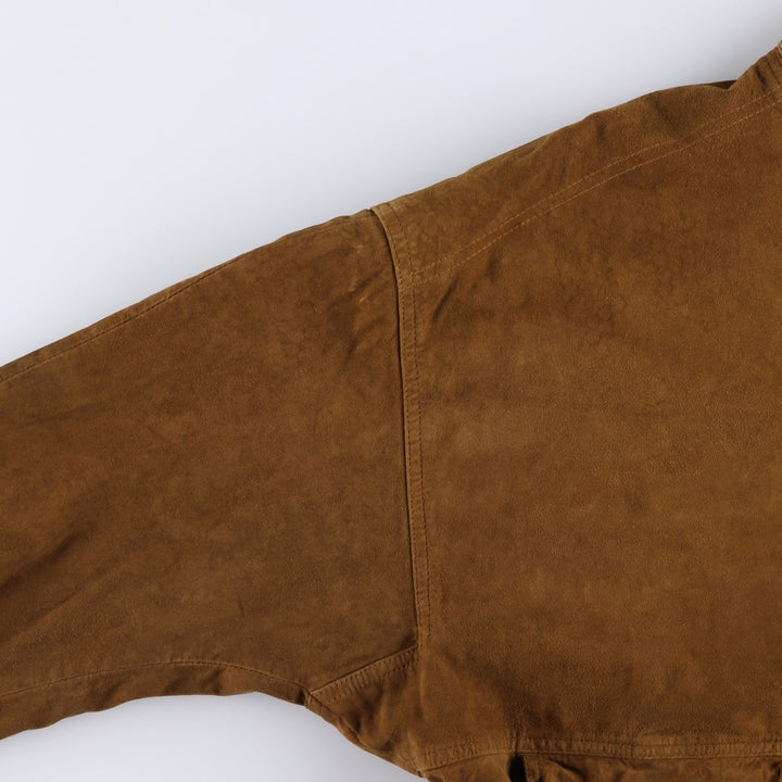 Vintage Balster Jacket, Suede Leather Blouson, Men's Size L Genuine Leather Suede Leather brown type Vintage Second Hand
