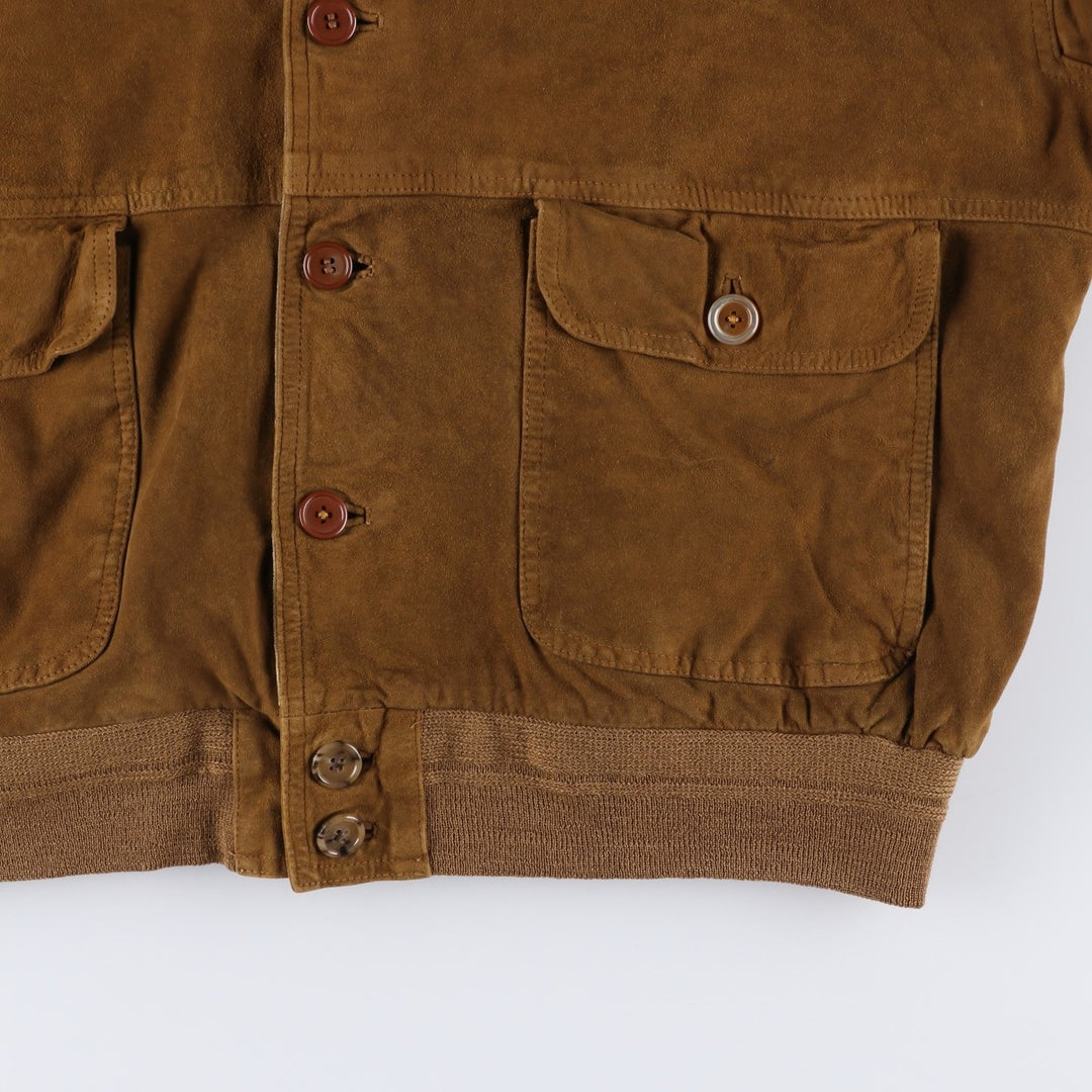 Vintage Balster Jacket, Suede Leather Blouson, Men's Size L Genuine Leather Suede Leather brown type Vintage Second Hand