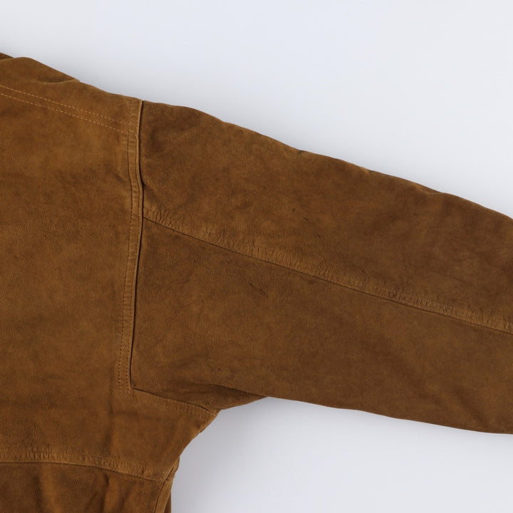 Vintage Balster Jacket, Suede Leather Blouson, Men's Size L Genuine Leather Suede Leather brown type Vintage Second Hand