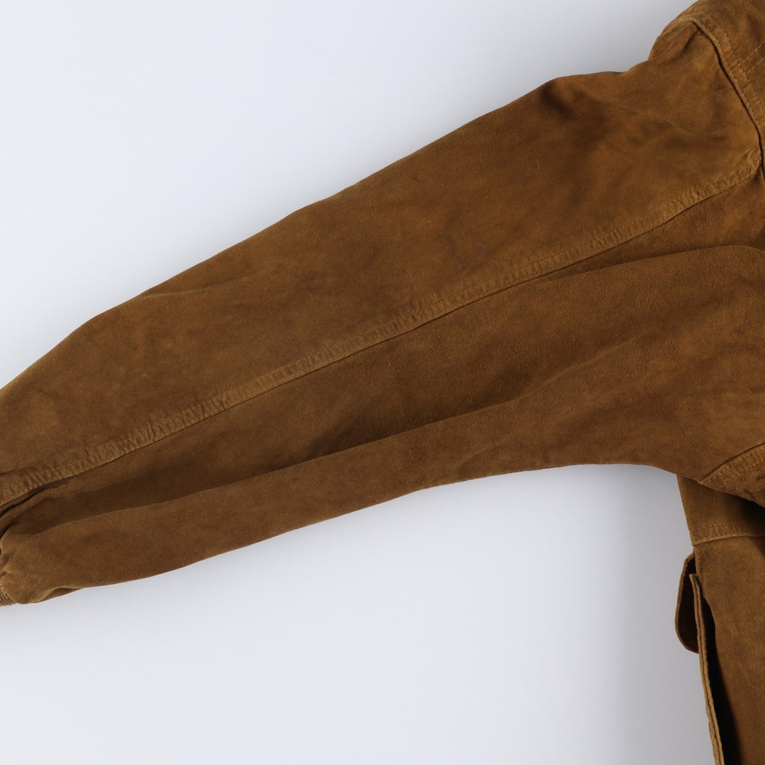 Vintage Balster Jacket, Suede Leather Blouson, Men's Size L Genuine Leather Suede Leather brown type Vintage Second Hand