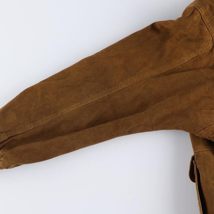 Vintage Balster Jacket, Suede Leather Blouson, Men's Size L Genuine Leather Suede Leather brown type Vintage Second Hand