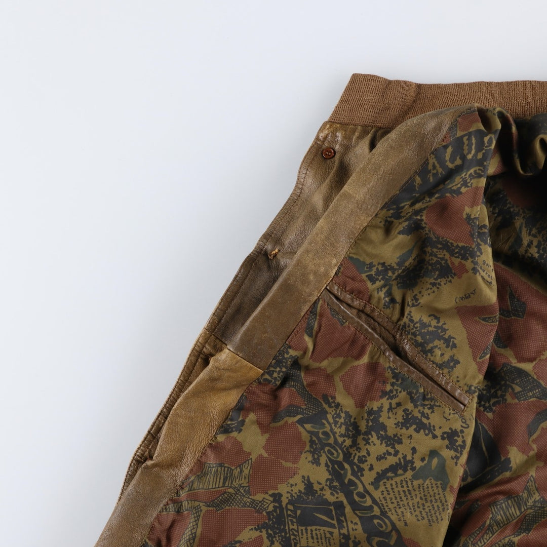 Vintage Balster Jacket, Suede Leather Blouson, Men's Size L Genuine Leather Suede Leather brown type Vintage Second Hand