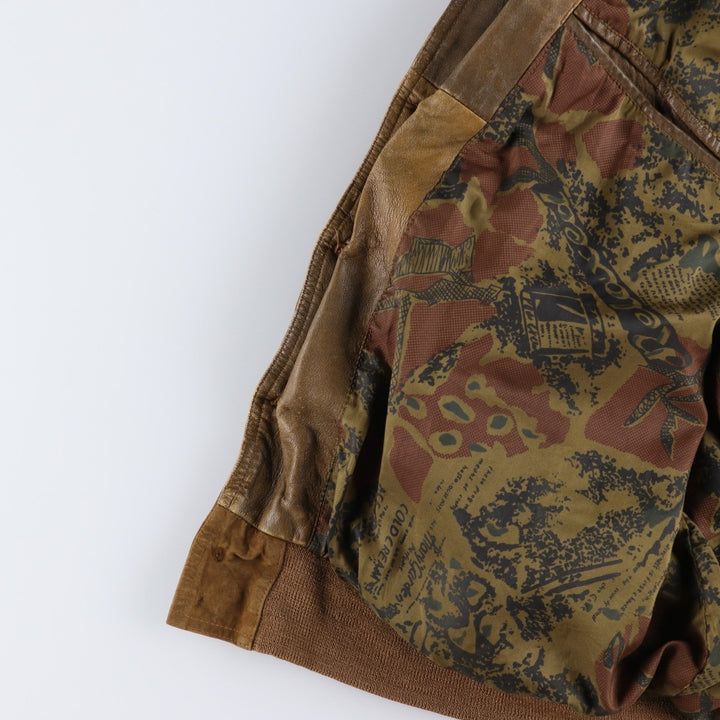 Vintage Balster Jacket, Suede Leather Blouson, Men's Size L Genuine Leather Suede Leather brown type Vintage Second Hand