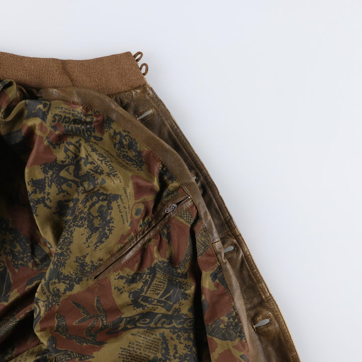 Vintage Balster Jacket, Suede Leather Blouson, Men's Size L Genuine Leather Suede Leather brown type Vintage Second Hand