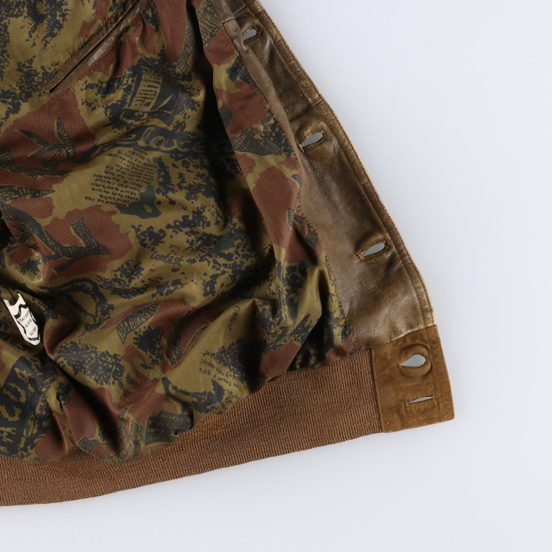 Vintage Balster Jacket, Suede Leather Blouson, Men's Size L Genuine Leather Suede Leather brown type Vintage Second Hand
