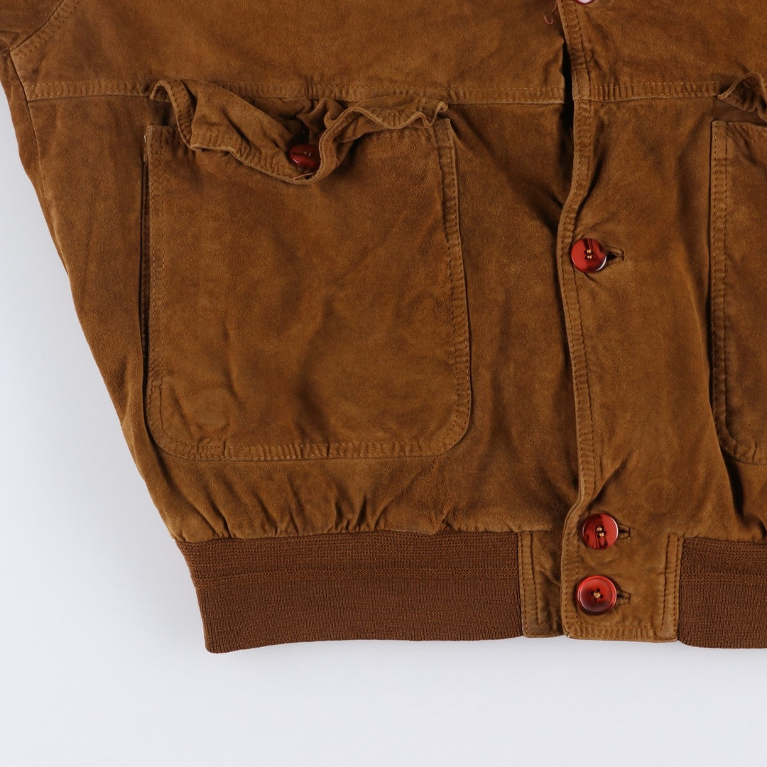 Vintage Balster Jacket, Suede Leather Blouson, Men's Size M unclear brown type Vintage Second Hand