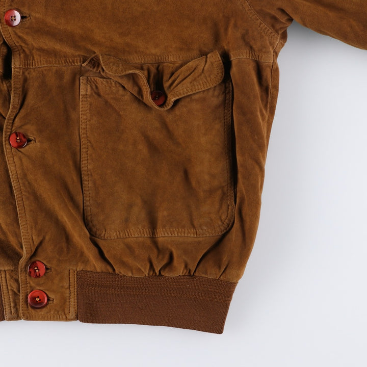 Vintage Balster Jacket, Suede Leather Blouson, Men's Size M unclear brown type Vintage Second Hand
