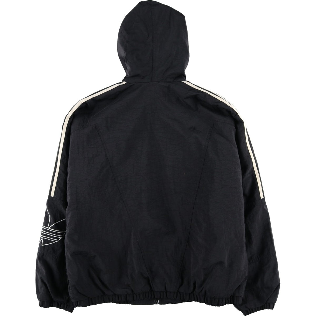 Vintage 80s-90'S Adidas padded hoodie/puffer jacket, size M, men's Nylon black type Vintage Second Hand