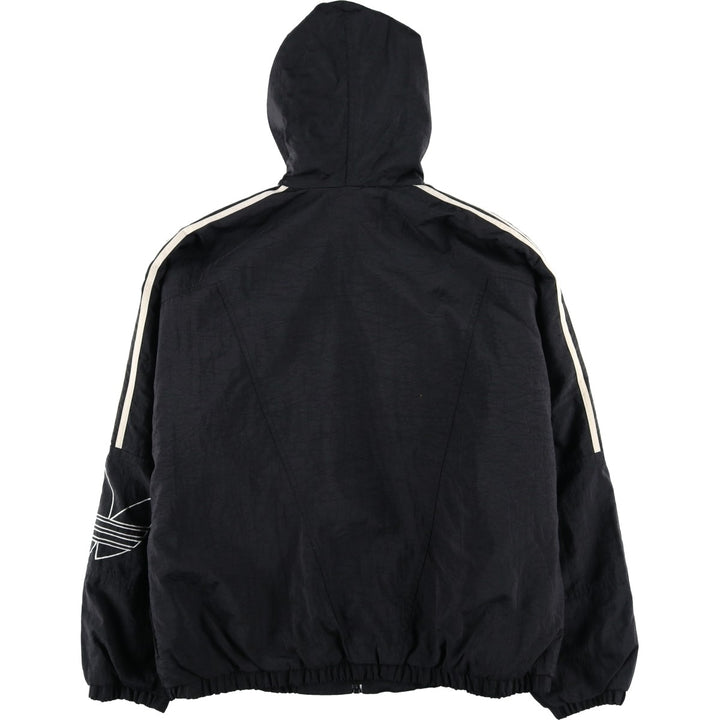 Vintage 80s-90'S Adidas padded hoodie/puffer jacket, size M, men's Nylon black type Vintage Second Hand