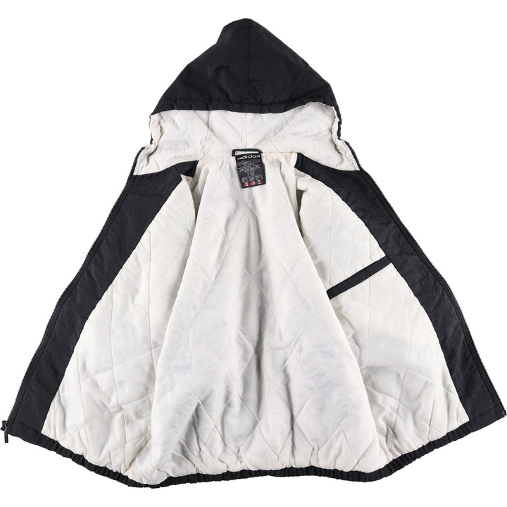 Vintage 80s-90'S Adidas padded hoodie/puffer jacket, size M, men's Nylon black type Vintage Second Hand