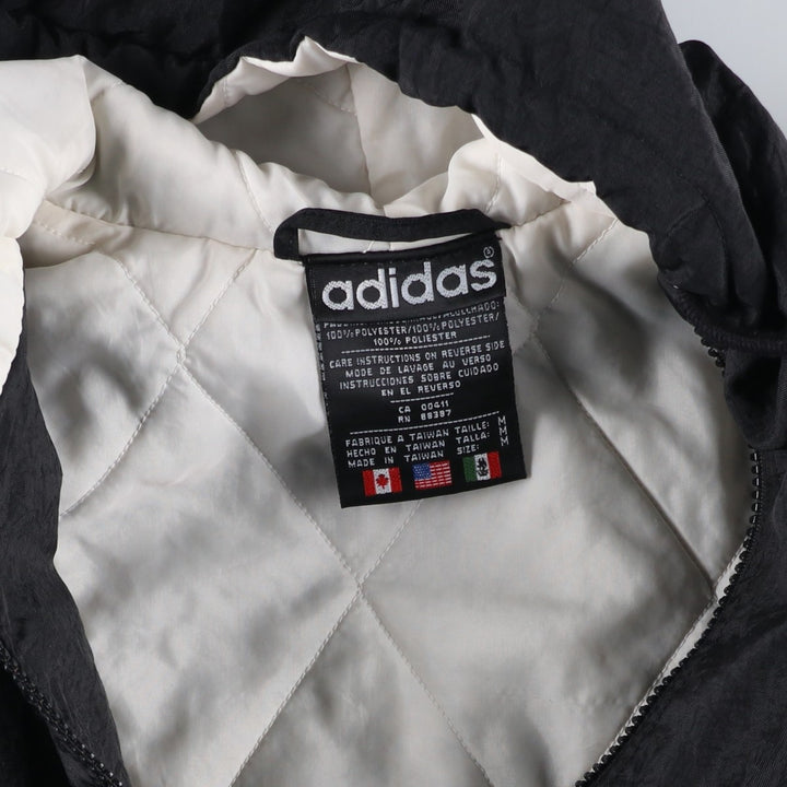 Vintage 80s-90'S Adidas padded hoodie/puffer jacket, size M, men's Nylon black type Vintage Second Hand