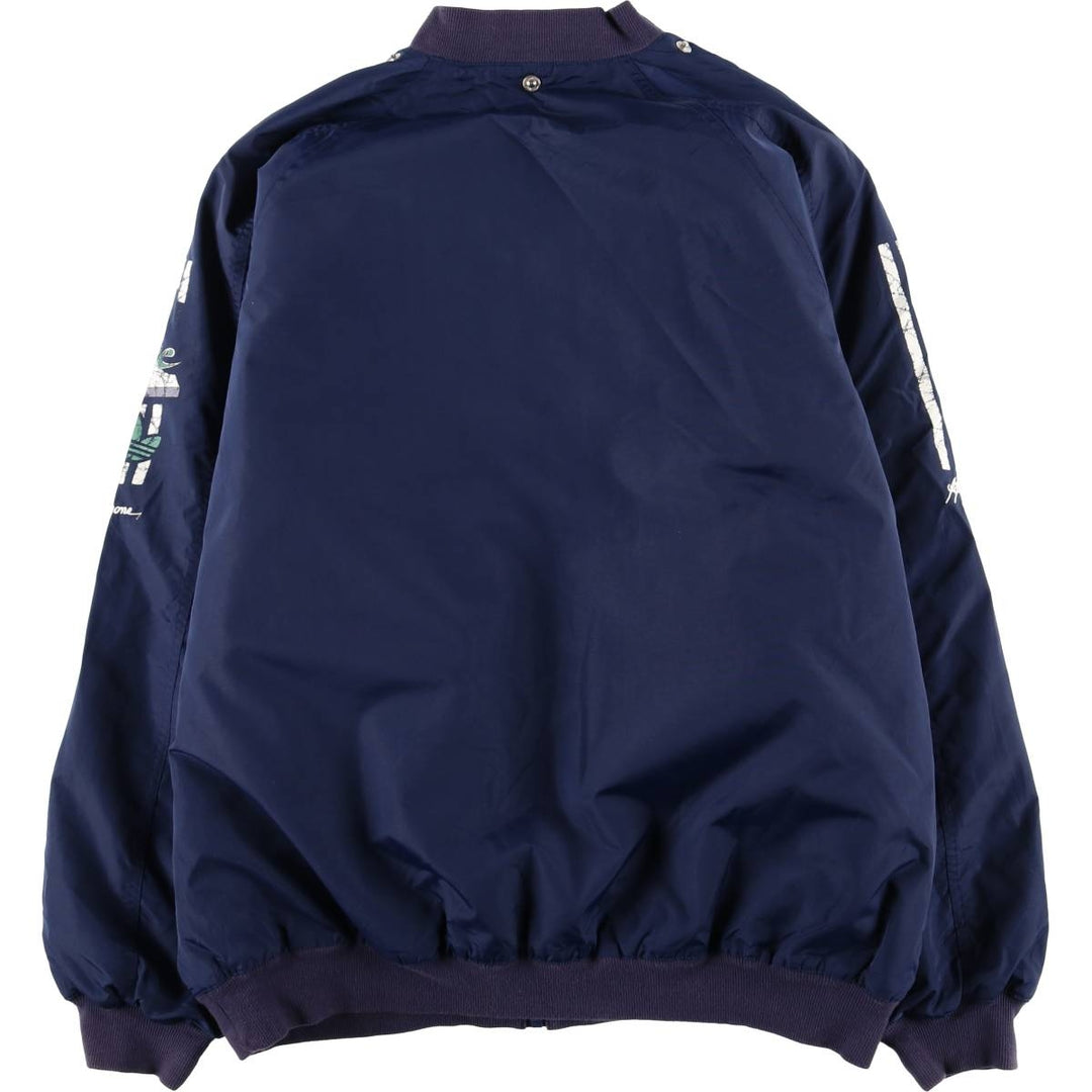 90s-00'S Adidas padded puffer jacket, men's size L Nylon navy blue type Vintage Second Hand