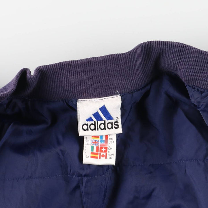 90s-00'S Adidas padded puffer jacket, men's size L Nylon navy blue type Vintage Second Hand