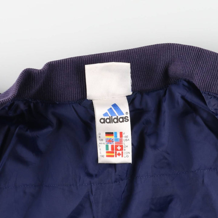 90s-00'S Adidas padded puffer jacket, men's size L Nylon navy blue type Vintage Second Hand