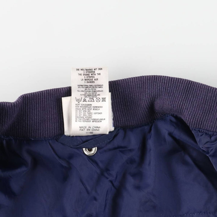 90s-00'S Adidas padded puffer jacket, men's size L Nylon navy blue type Vintage Second Hand