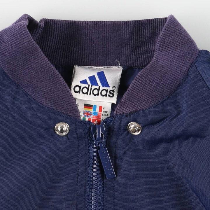 90s-00'S Adidas padded puffer jacket, men's size L Nylon navy blue type Vintage Second Hand