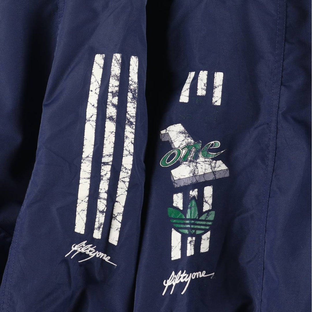 90s-00'S Adidas padded puffer jacket, men's size L Nylon navy blue type Vintage Second Hand