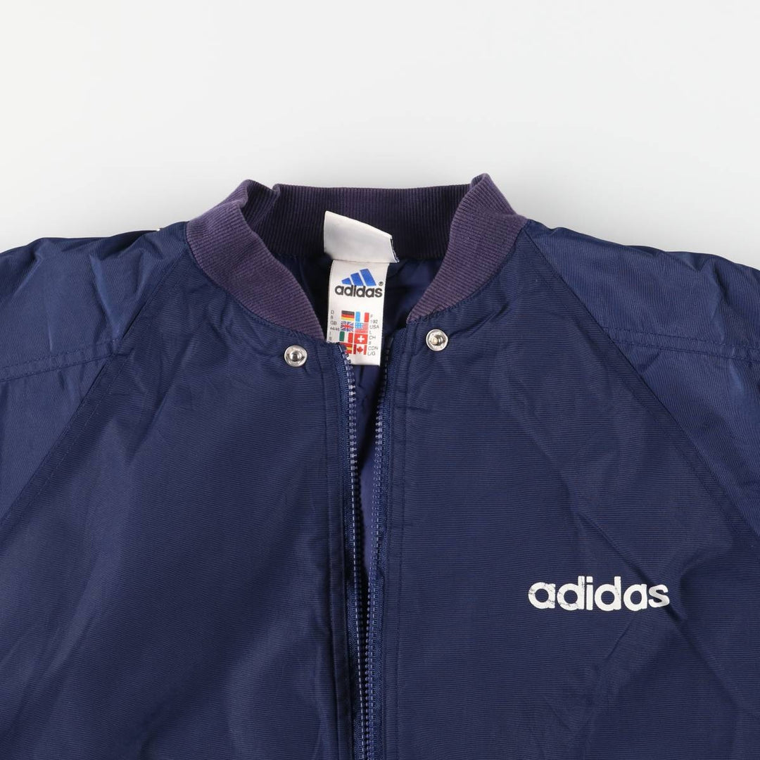 90s-00'S Adidas padded puffer jacket, men's size L Nylon navy blue type Vintage Second Hand