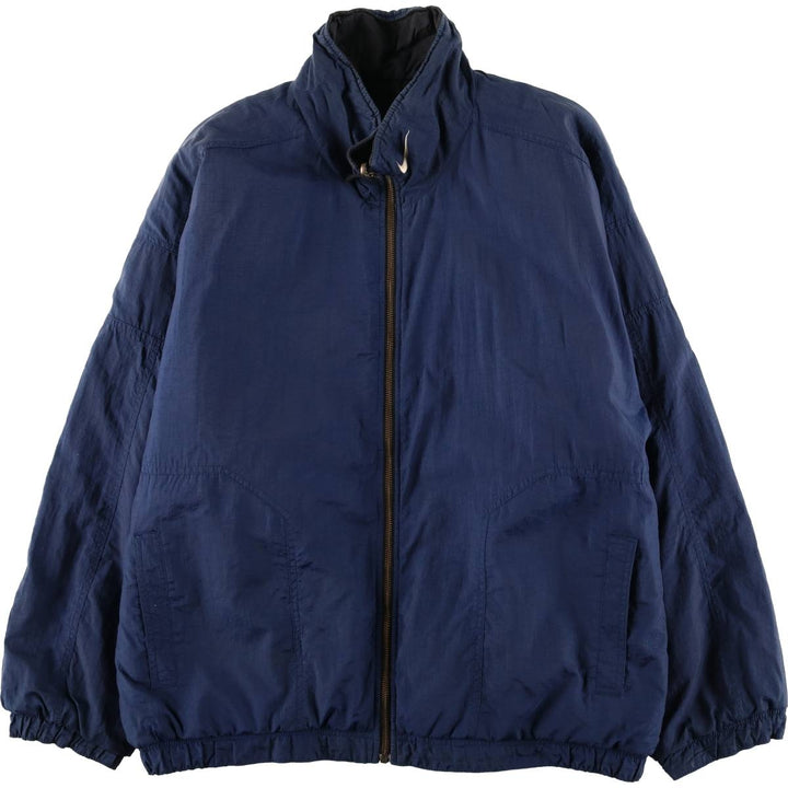 90'S Nike reversible puffer jacket with back logo, men's size L, vintage Nylon Navy blue Vintage Second Hand