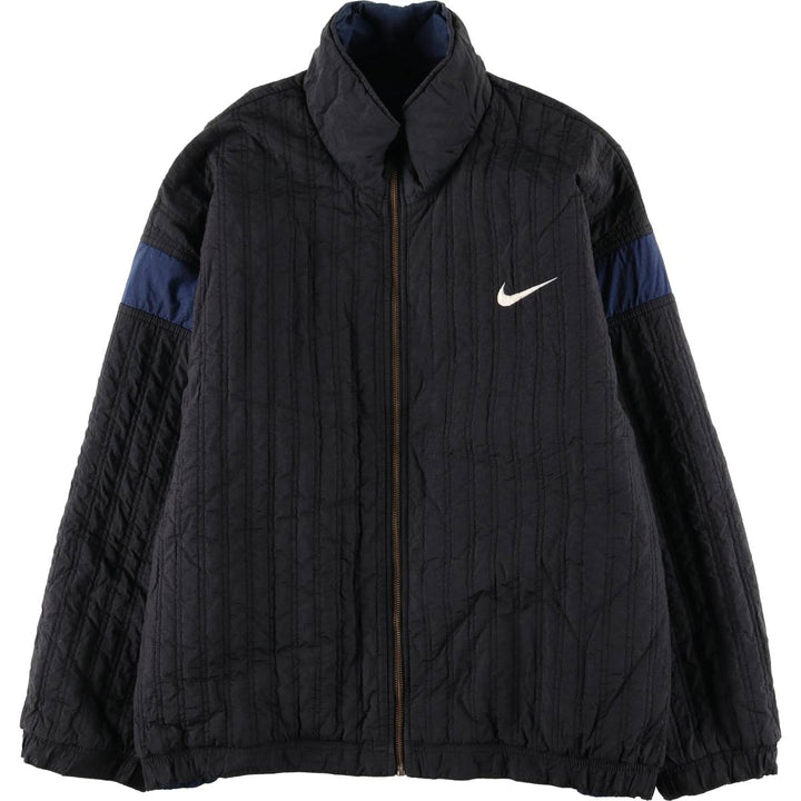 90'S Nike reversible puffer jacket with back logo, men's size L, vintage Nylon Navy blue Vintage Second Hand