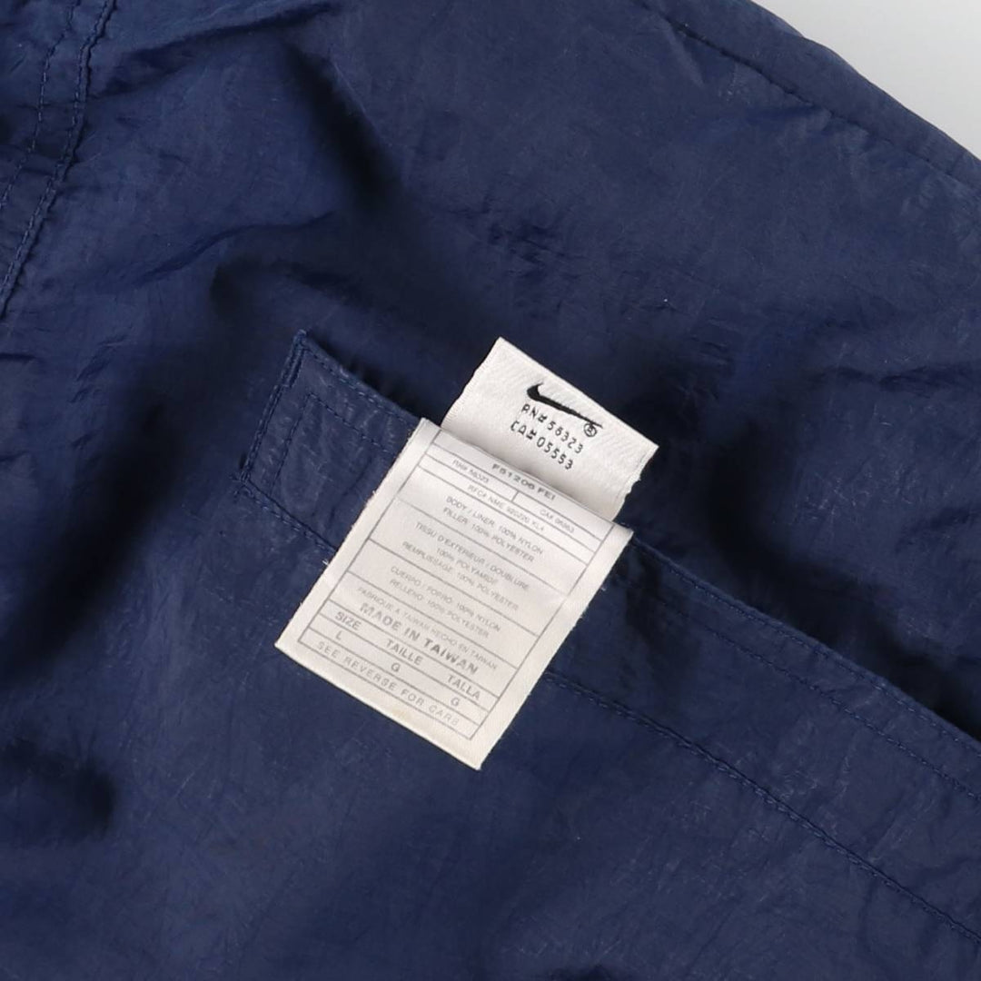 90'S Nike reversible puffer jacket with back logo, men's size L, vintage Nylon Navy blue Vintage Second Hand