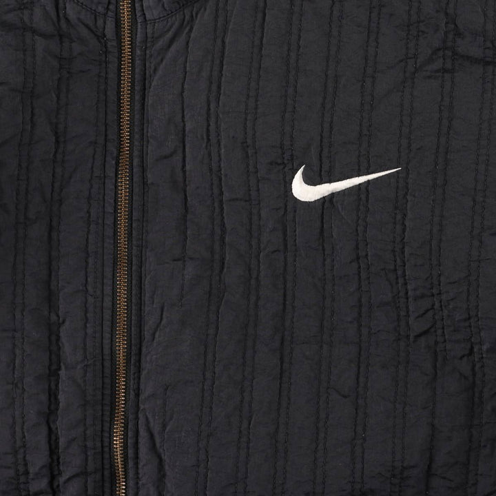 90'S Nike reversible puffer jacket with back logo, men's size L, vintage Nylon Navy blue Vintage Second Hand