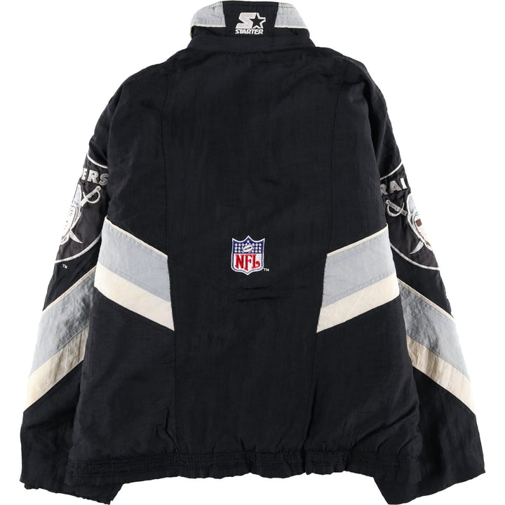 90'S Starter NFL Los Angeles Raiders Padded Puffer Jacket, Men's Size L Nylon black type Vintage Second Hand