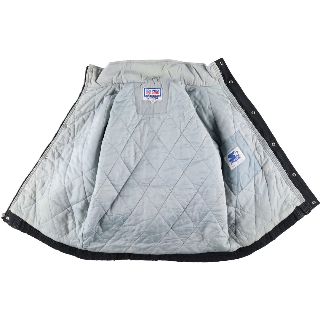 90'S Starter NFL Los Angeles Raiders Padded Puffer Jacket, Men's Size L Nylon black type Vintage Second Hand