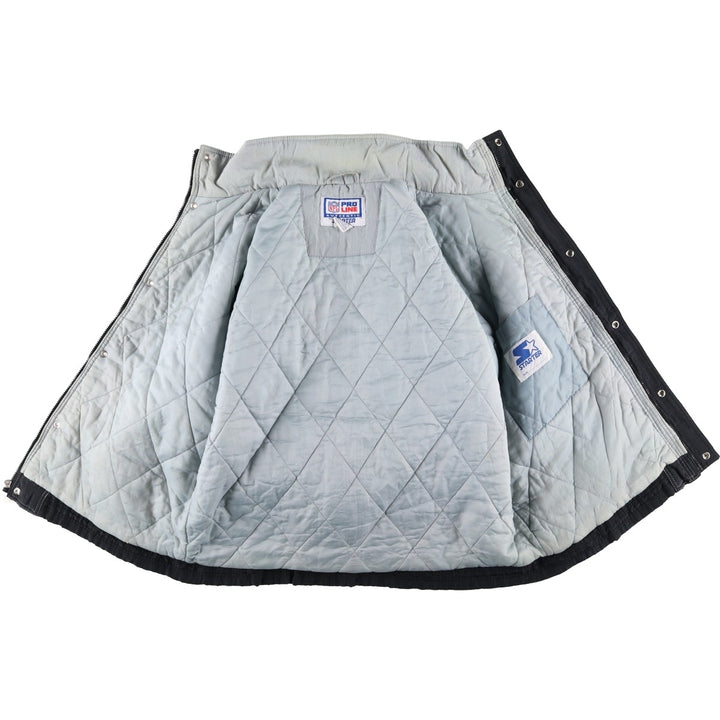 90'S Starter NFL Los Angeles Raiders Padded Puffer Jacket, Men's Size L Nylon black type Vintage Second Hand