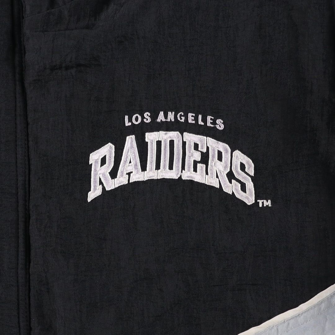 90'S Starter NFL Los Angeles Raiders Padded Puffer Jacket, Men's Size L Nylon black type Vintage Second Hand