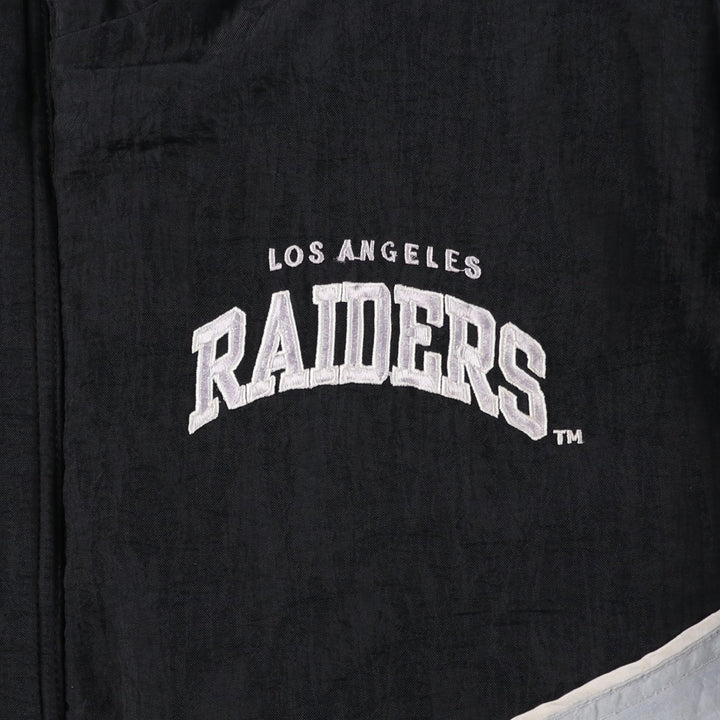 90'S Starter NFL Los Angeles Raiders Padded Puffer Jacket, Men's Size L Nylon black type Vintage Second Hand