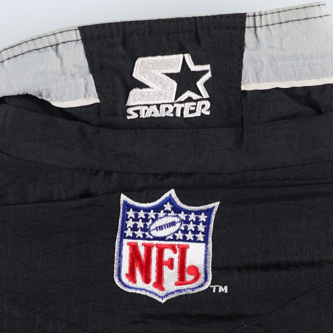 90'S Starter NFL Los Angeles Raiders Padded Puffer Jacket, Men's Size L Nylon black type Vintage Second Hand