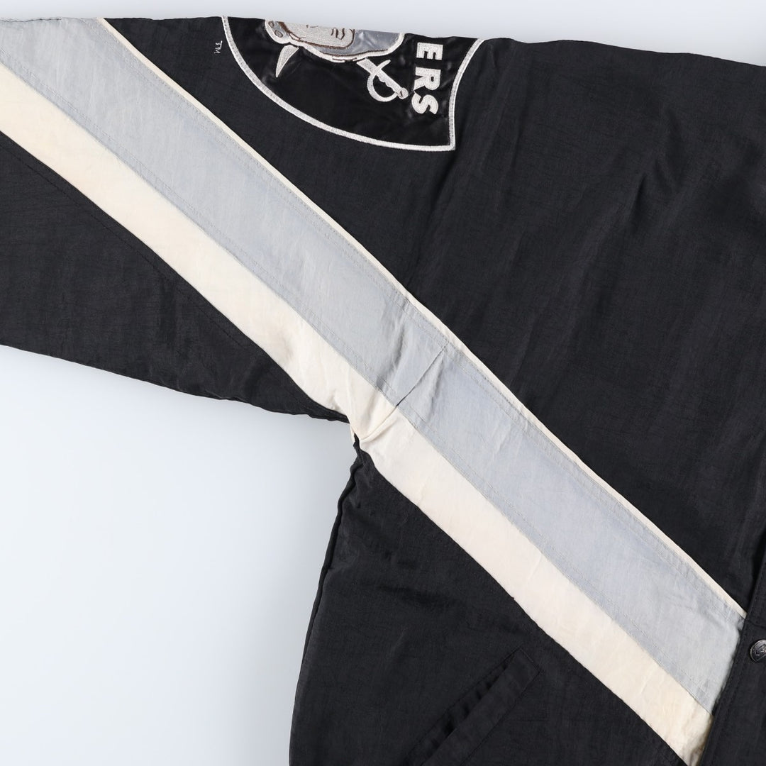 90'S Starter NFL Los Angeles Raiders Padded Puffer Jacket, Men's Size L Nylon black type Vintage Second Hand