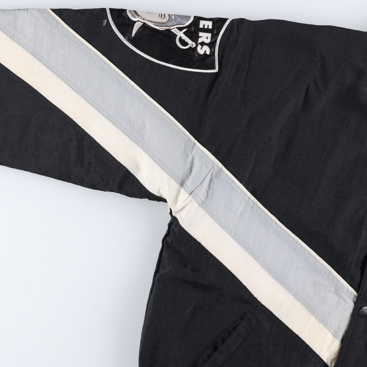 90'S Starter NFL Los Angeles Raiders Padded Puffer Jacket, Men's Size L Nylon black type Vintage Second Hand