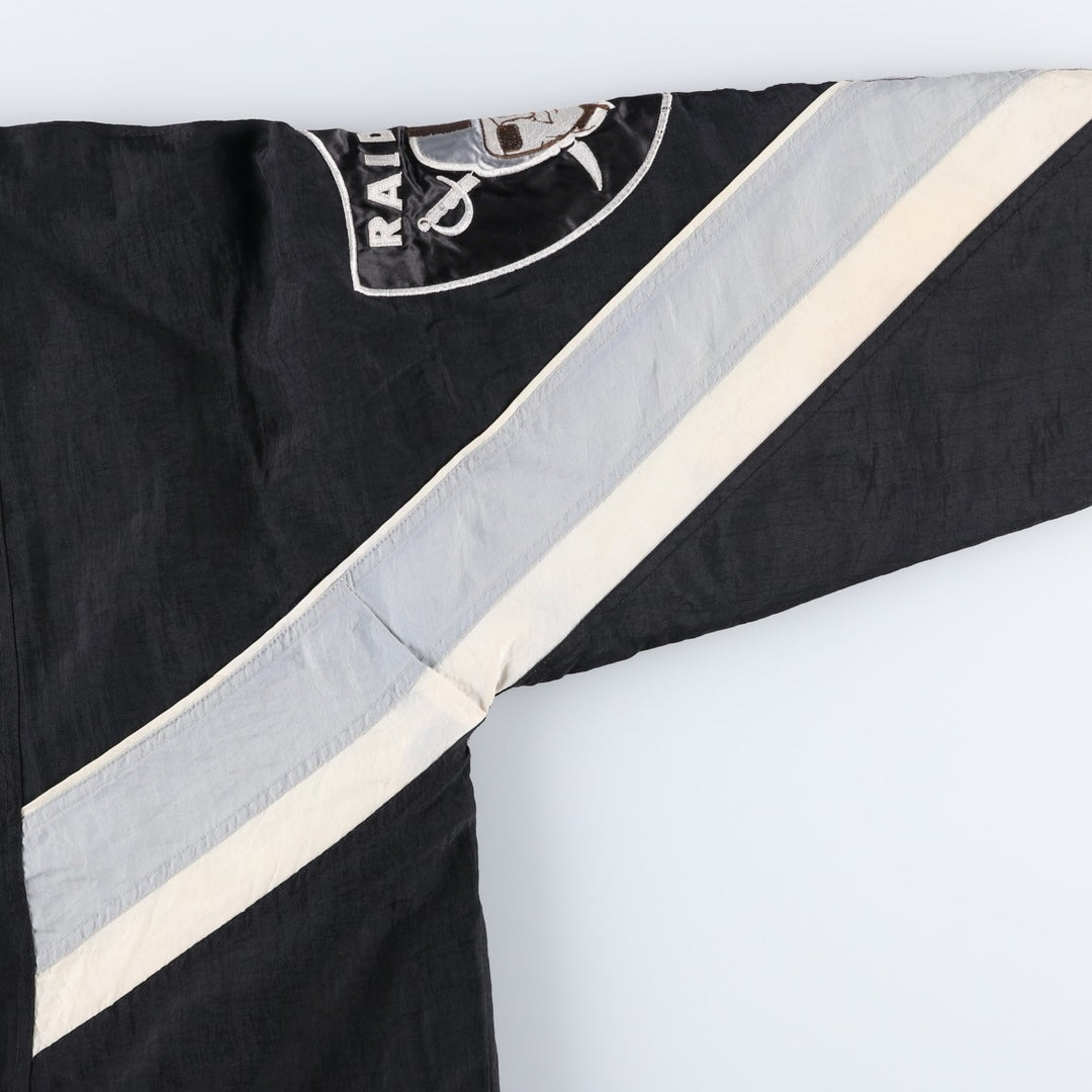 90'S Starter NFL Los Angeles Raiders Padded Puffer Jacket, Men's Size L Nylon black type Vintage Second Hand