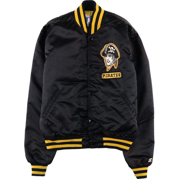 80s-90'S Starter MLB Pittsburgh Pirates Padded Nylon Stadium Jacket, Made in USA, Men's Size L Nylon black type Vintage Second Hand