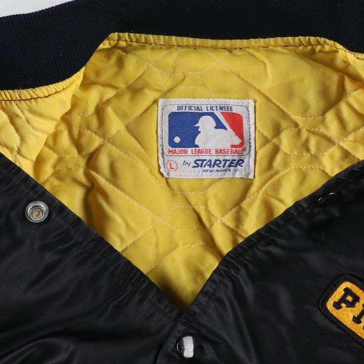 80s-90'S Starter MLB Pittsburgh Pirates Padded Nylon Stadium Jacket, Made in USA, Men's Size L Nylon black type Vintage Second Hand