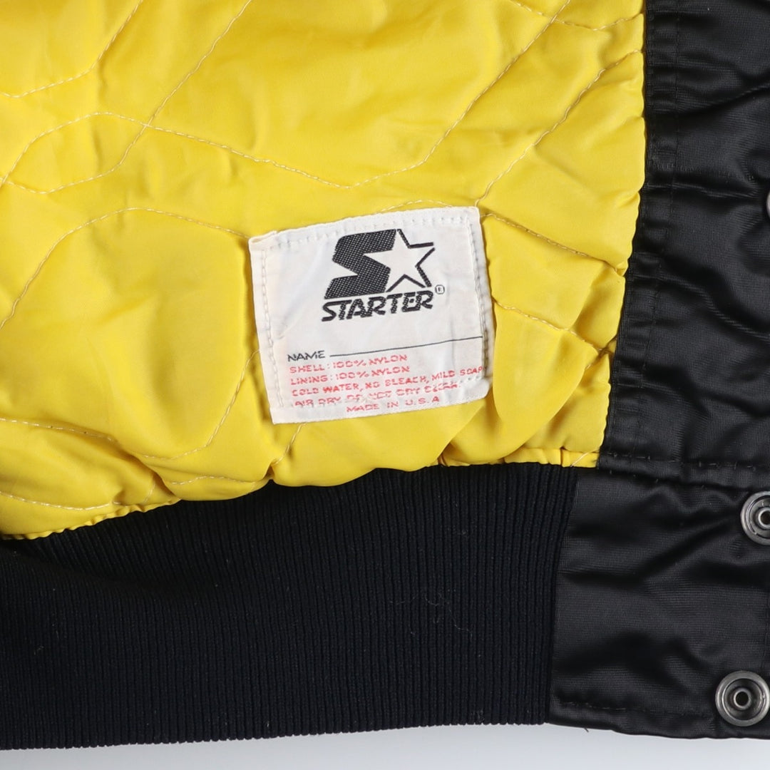 80s-90'S Starter MLB Pittsburgh Pirates Padded Nylon Stadium Jacket, Made in USA, Men's Size L Nylon black type Vintage Second Hand