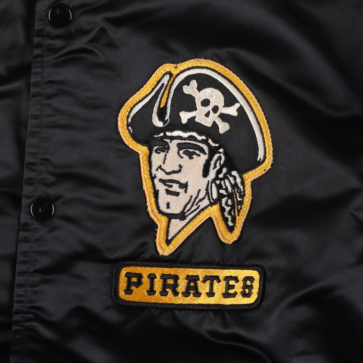 80s-90'S Starter MLB Pittsburgh Pirates Padded Nylon Stadium Jacket, Made in USA, Men's Size L Nylon black type Vintage Second Hand