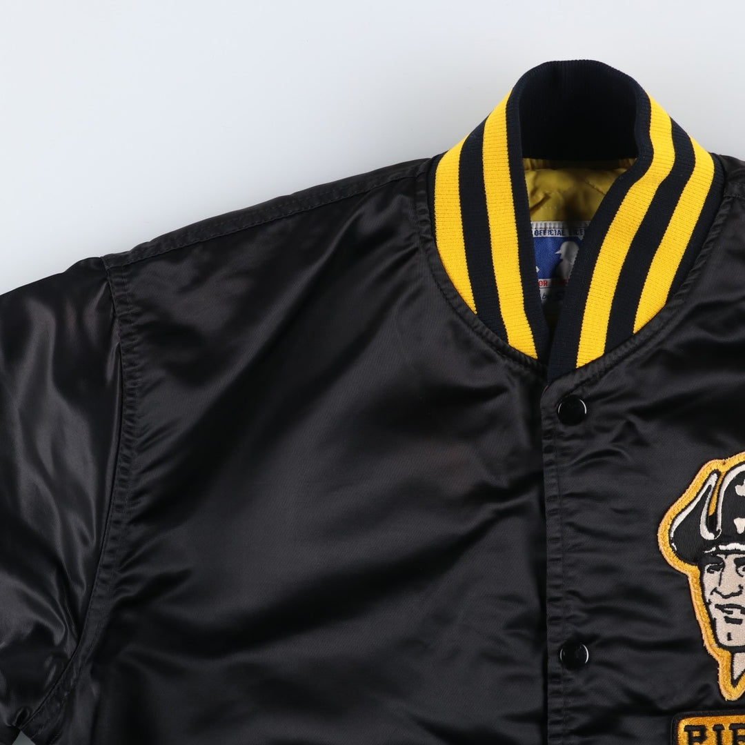 80s-90'S Starter MLB Pittsburgh Pirates Padded Nylon Stadium Jacket, Made in USA, Men's Size L Nylon black type Vintage Second Hand