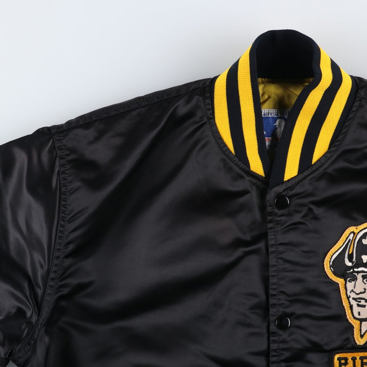 80s-90'S Starter MLB Pittsburgh Pirates Padded Nylon Stadium Jacket, Made in USA, Men's Size L Nylon black type Vintage Second Hand