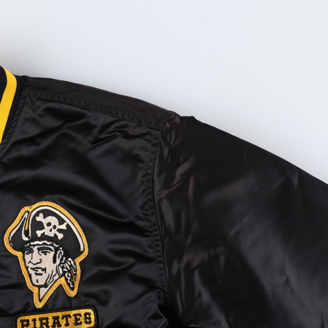 80s-90'S Starter MLB Pittsburgh Pirates Padded Nylon Stadium Jacket, Made in USA, Men's Size L Nylon black type Vintage Second Hand