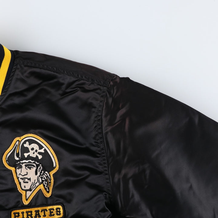 80s-90'S Starter MLB Pittsburgh Pirates Padded Nylon Stadium Jacket, Made in USA, Men's Size L Nylon black type Vintage Second Hand