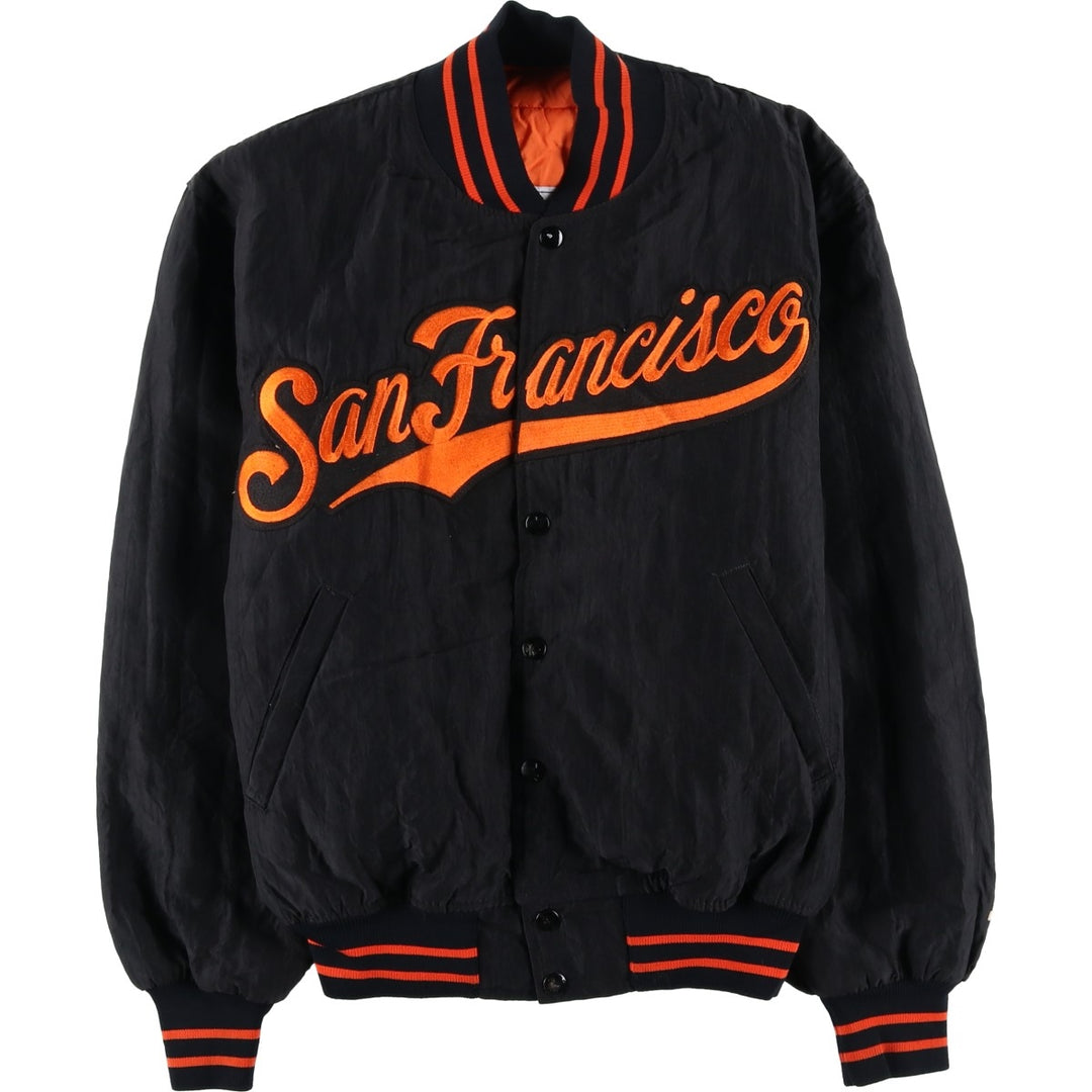 Starter MLB San Francisco Giants Padded Nylon Stadium Jacket, Made in USA, Men's Size Small Nylon black type Vintage Second Hand